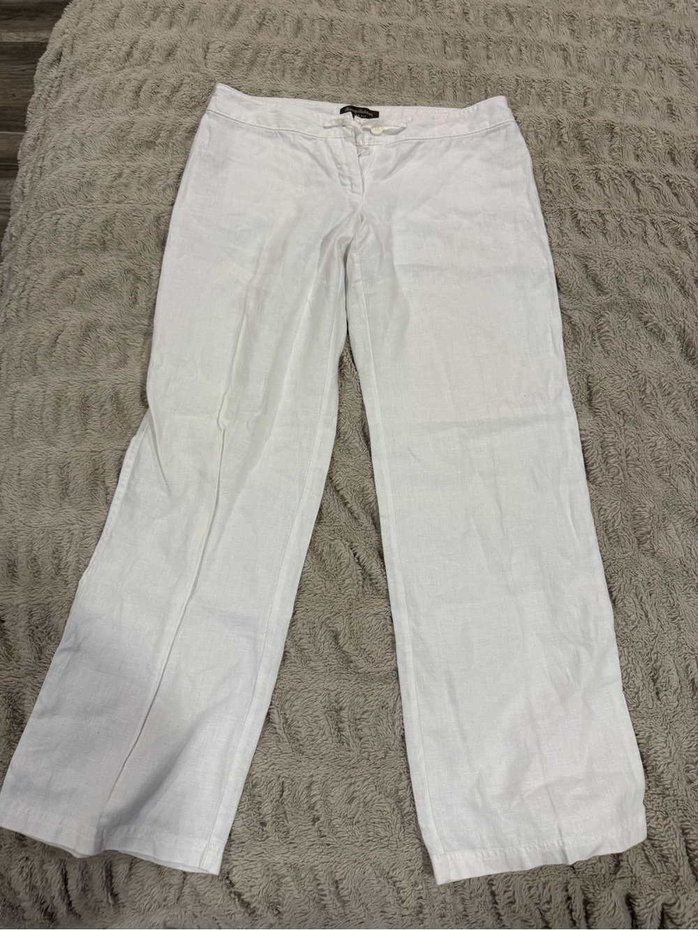 Tommy Bahama White Linen Blend Women's Wide-Leg Chinos